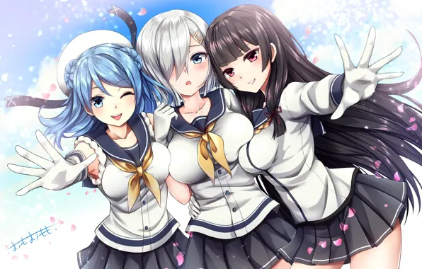 Девушки, Форма, Школьницы, Kantai Collection