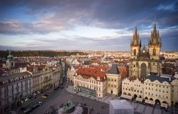 Город, фото, дома, Прага, Чехия