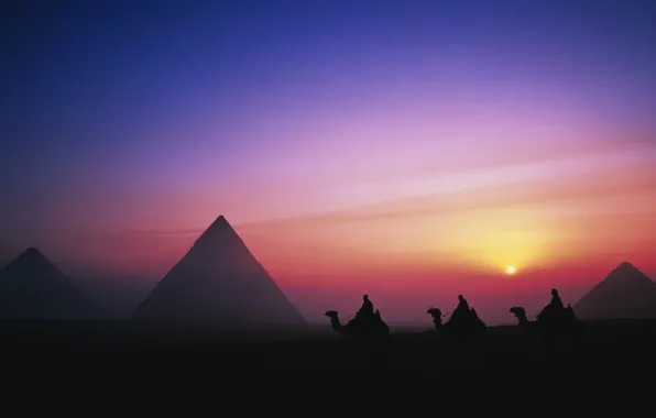 Sky, desert, landscape, sunset, night, Egypt, evening, sun