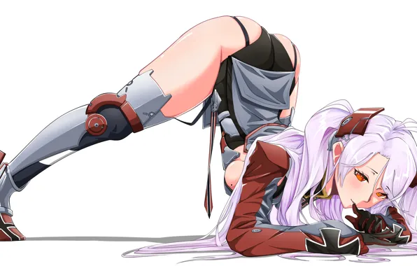 Girl, sexy, ass, cleavage, thighhighs, pink hair, long hair, boobs