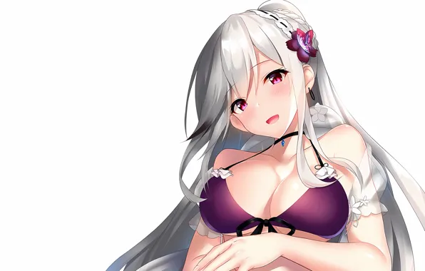 Girl, sexy, cleavage, long hair, boobs, anime, beautiful, pretty