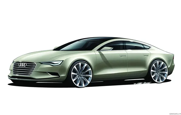 Car, машина, Audi, sketch