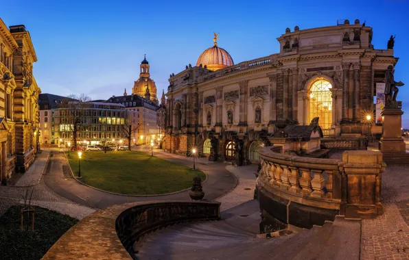 Картинка здания, дома, Германия, Дрезден, лестница, архитектура, Germany, Dresden