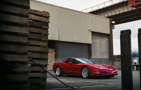 Картинка Corvette, Red, Wheels, C5