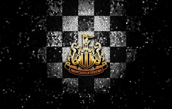 Wallpaper, sport, logo, football, glitter, checkered, Newcastle United