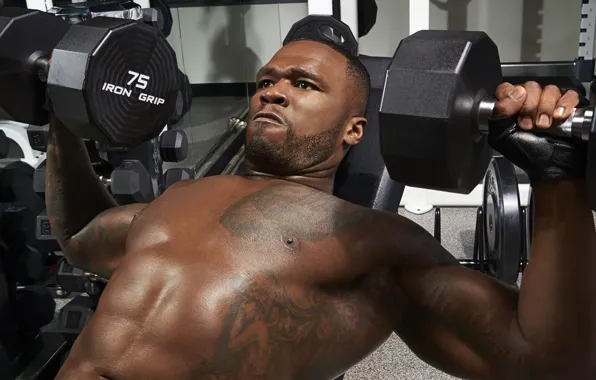 Картинка тату, актёр, muscle, мышцы, рэпер, tattoo, 50 Cent, продюсер