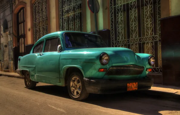 Ретро, улица, автомобиль, Куба, Гавана