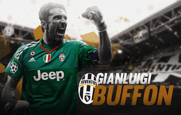 Wallpaper, sport, logo, football, player, Gianluigi Buffon, Juventus FC, Juventus Stadium