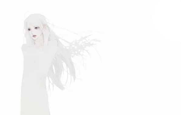 Девушка, призрак, белый цвет