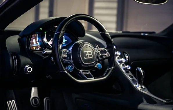 Bugatti, steering wheel, Chiron, Bugatti Chiron