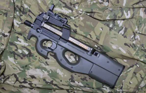 Картинка оружие, камуфляж, пистолет-пулемёт, FN P90