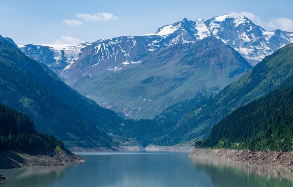 Картинка photography, reflection, trees, Austria, mountains, water, sky, nature