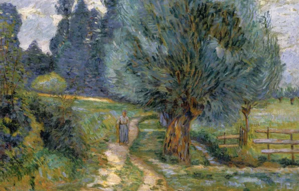 Пейзаж, картина, импрессионизм, Арман Гийомен, Armand Guillaumin, Прогулка Берегом Орге