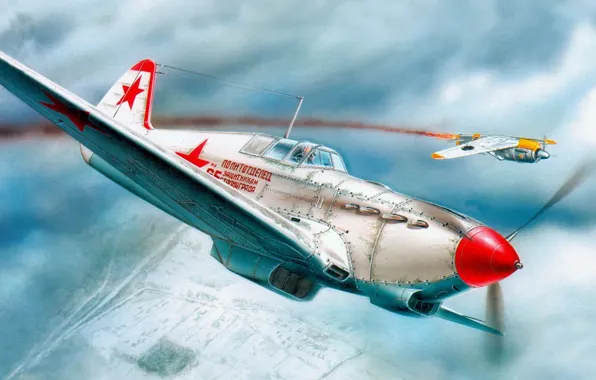 Aircraft, war, airplane, aviation, fw 190, dogfight. russian fighter