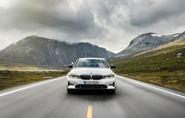 Картинка White, Road, BMW 3-Series, 2019, German Car