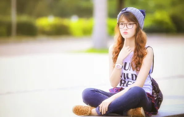 Девушка, улица, азиатка