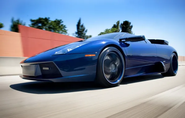Lamborghini, blue, racing