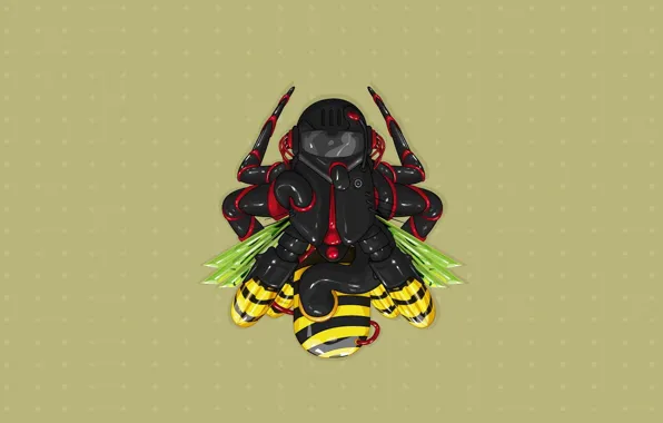 Картинка пчела, муха, минимализм, вектор