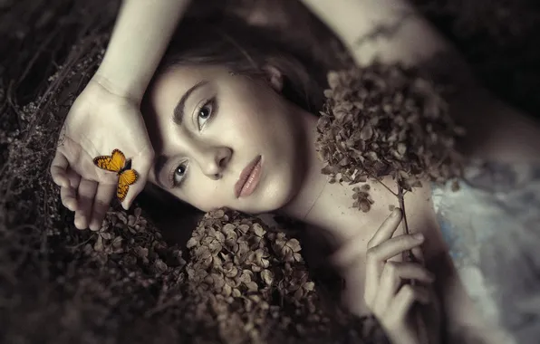 Картинка девушка, бабочка, Ania