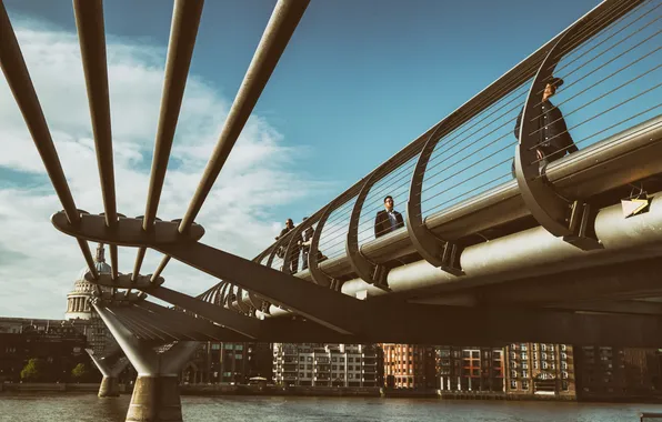 Картинка мост, Лондон, London, Millennium Bridge, тысячалетия