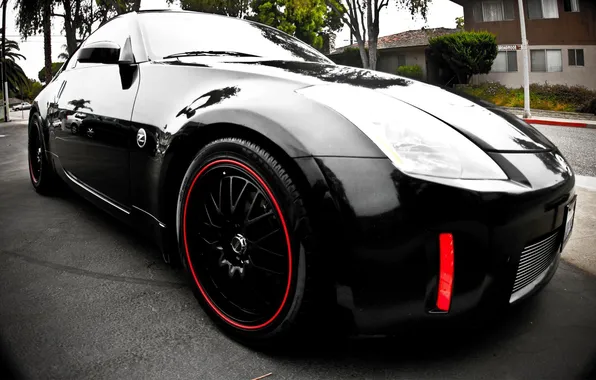Красный, черный, Nissan, 350z