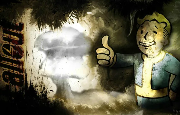 Игра, Fallout 3, vault-boy, компьютерная
