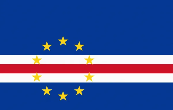 Картинка Звезды, Флаг, Горизонтально, Кабо-Верде, Cape Verde