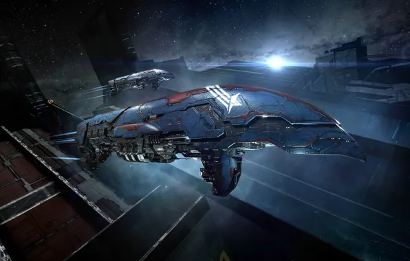 Туманность, станция, Космос, space, космический корабль, eve online, space ship, космоопера