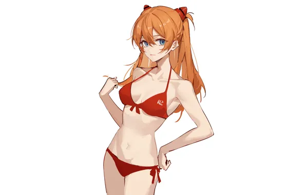 Girl, sexy, cleavage, Neon Genesis Evangelion, long hair, boobs, anime, Asuka Langley Soryu