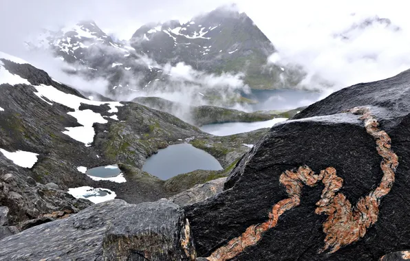 Небо, пейзаж, горы, природа