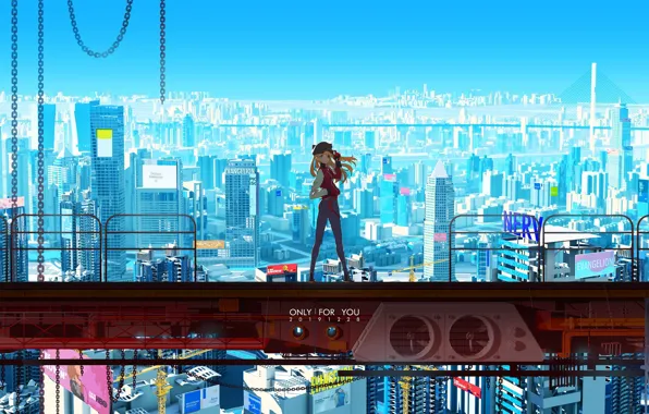 Девушка, город, Евангелион, Evangelion, Евангелион 1.0: Ты (Не) Один