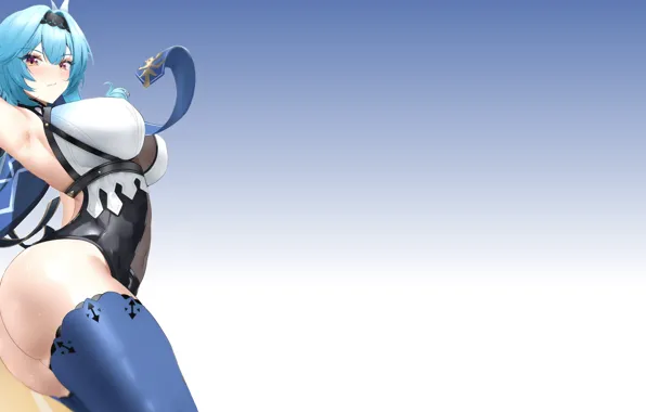 Girl, hot, sexy, boobs, blue, anime, breasts, babe