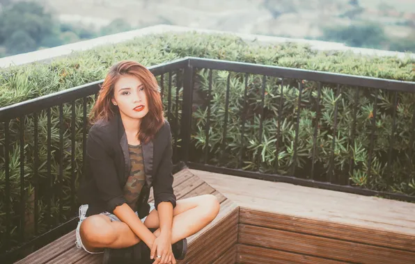 Девушка, поза, фон