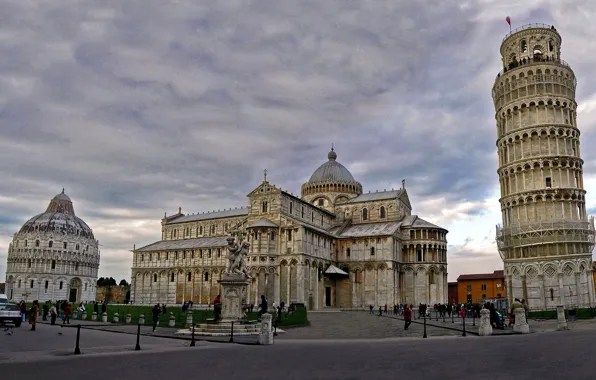 Картинка Италия, собор, Пиза, падающая башня