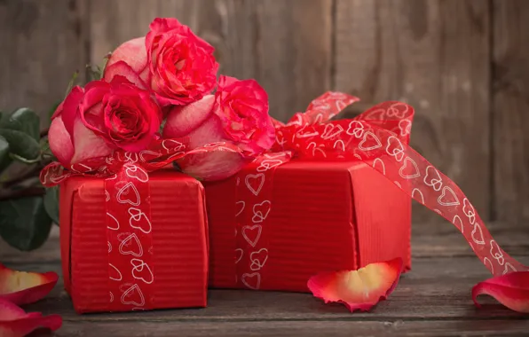 Любовь, подарок, розы, love, heart, romantic, Valentine's Day