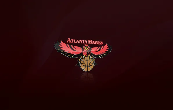 Картинка Красный, Мяч, Баскетбол, Фон, Логотип, NBA, Ястребы, Atlanta Hawks