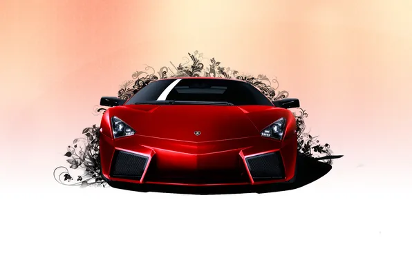Картинка морда, Lamborghini Reventon, красная, злая