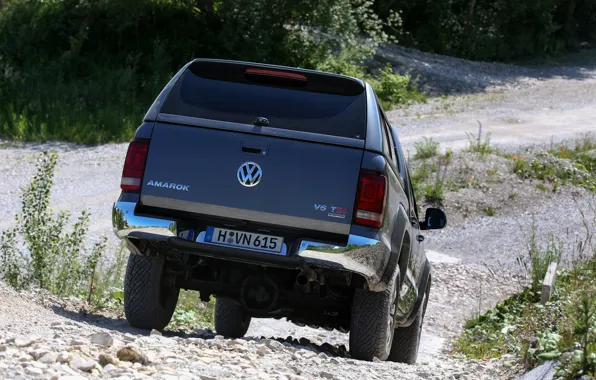 Спуск, Volkswagen, пикап, Amarok, Highline, Double Cab, корма, 2016