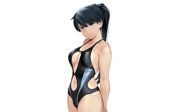 Girl, sexy, cleavage, long hair, boobs, anime, beautiful, purple eyes