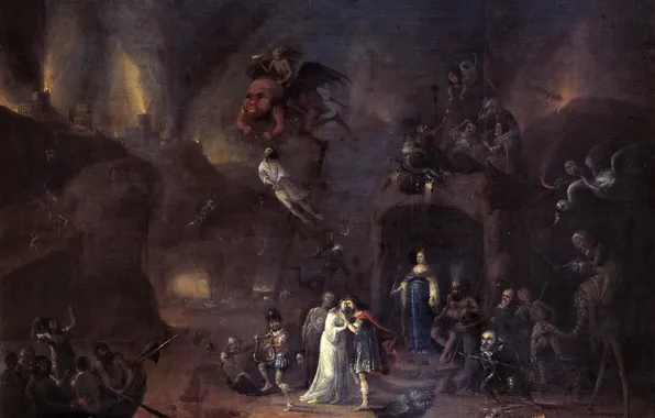 Картина, мифология, Орфей и Эвридика в Подземном Царстве, Pieter Fris