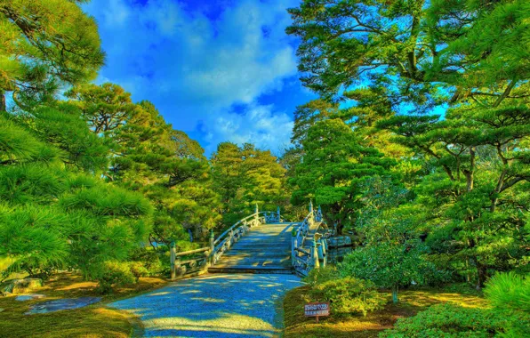Парк, фото, HDR, Japan, Kyoto, Imperial Palace gardens