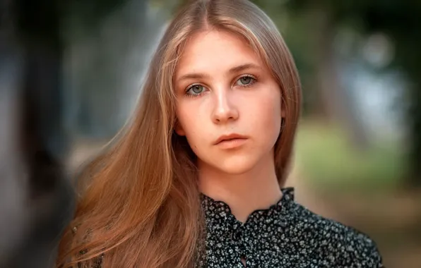 Взгляд, девушка, лицо, портрет, длинные волосы, Вера, Ренат Фотов
