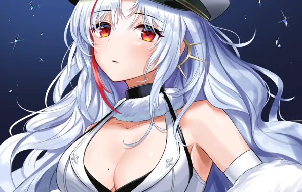 Girl, sexy, cleavage, blouse, long hair, boobs, anime, beautiful