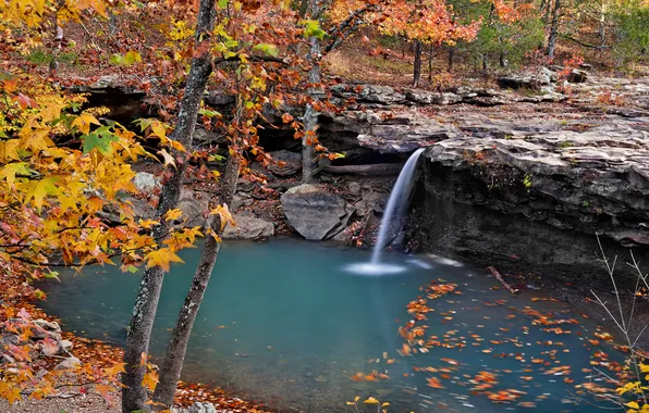 Картинка осень, природа, водопад