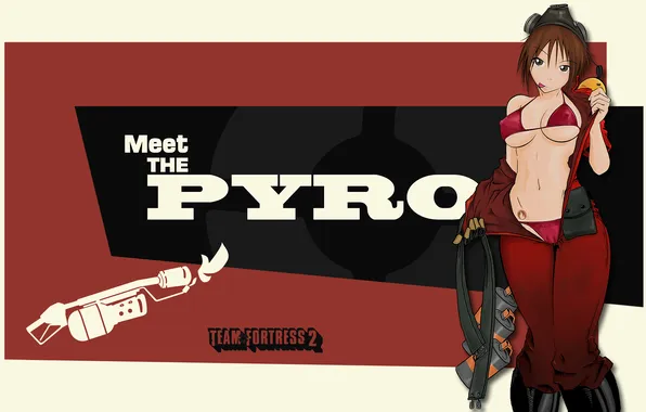 Девушка, meet the pyro, team fortress2