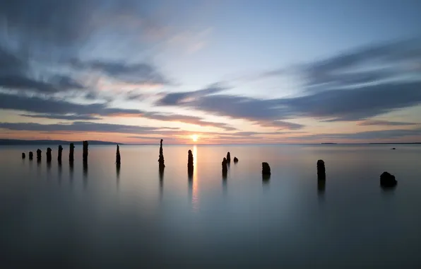 Море, пейзаж, закат