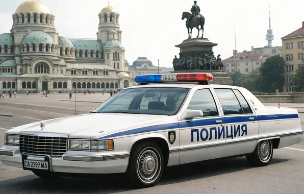 Машина, город, полиция, памятник