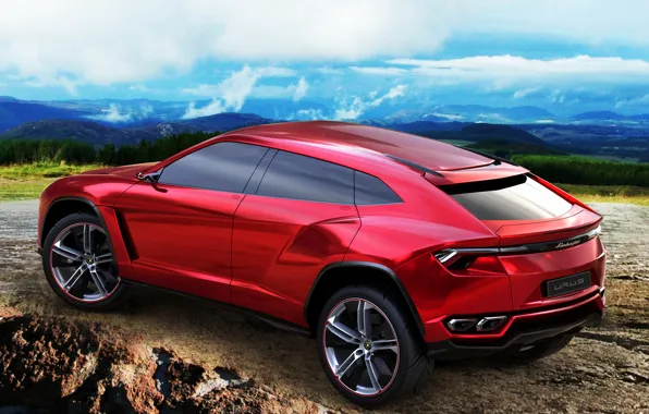 Машина, внедорожник, концепт, красная, Lamborghini Urus