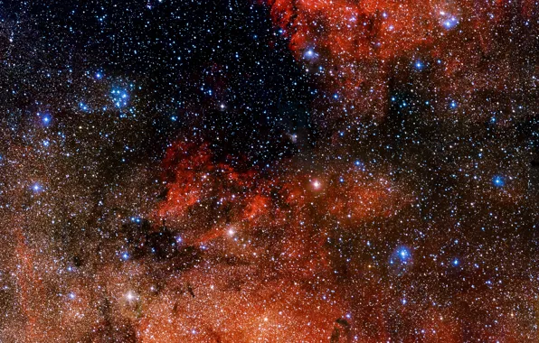 Nebula, Constellation Sagittarius, VLT Survey Telescope, Open star cluster, Messier 18, Star cluster