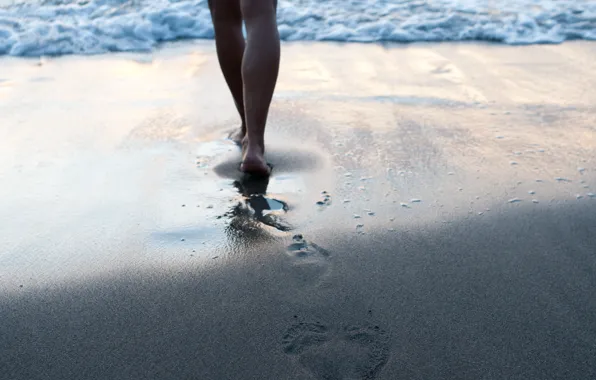 Картинка песок, море, ноги